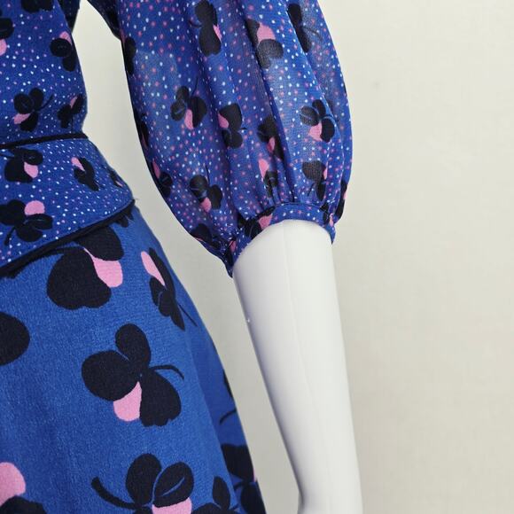 Boden Eden Wrap Dress Midi Floral Blue 16L - Picture 5 of 8